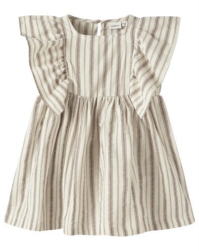 Name It - NMFHimali Kjole - Almond Milk/ Brown Lent